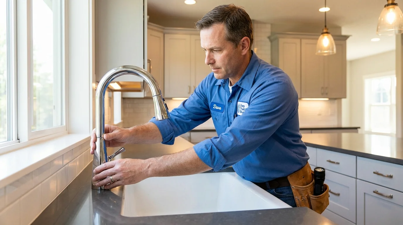 Kitchen faucet installation by Johns Plumbing LLC in Hughson