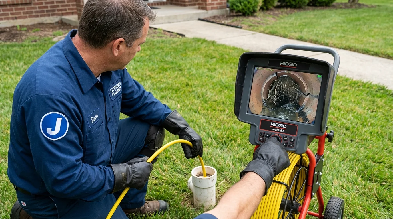 Sewer camera inspection being performed by Johns Plumbing LLC in Hughson